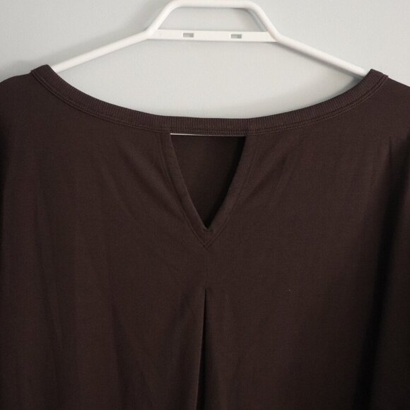 Athleta Women's Brown XXS Ease In Oversized 3/4 Sleeve Activewear Stretch Top - Picture 8 of 15